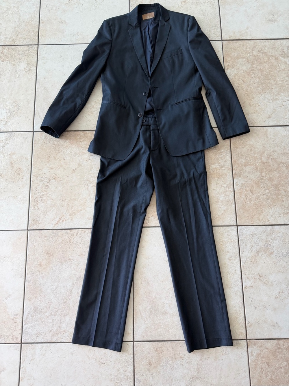 Zara Men's Black Two-Piece Suit Jacket & Trousers